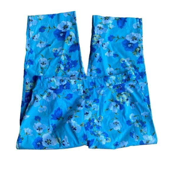 Emma James Blue Floral Capri Pants Size 8 - Picture 2 of 3